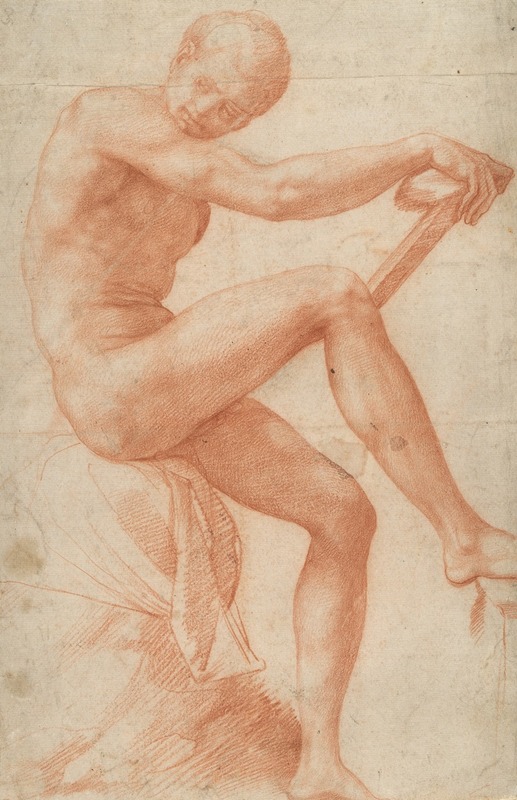 Francesco de' Rossi - Seated Male Nude