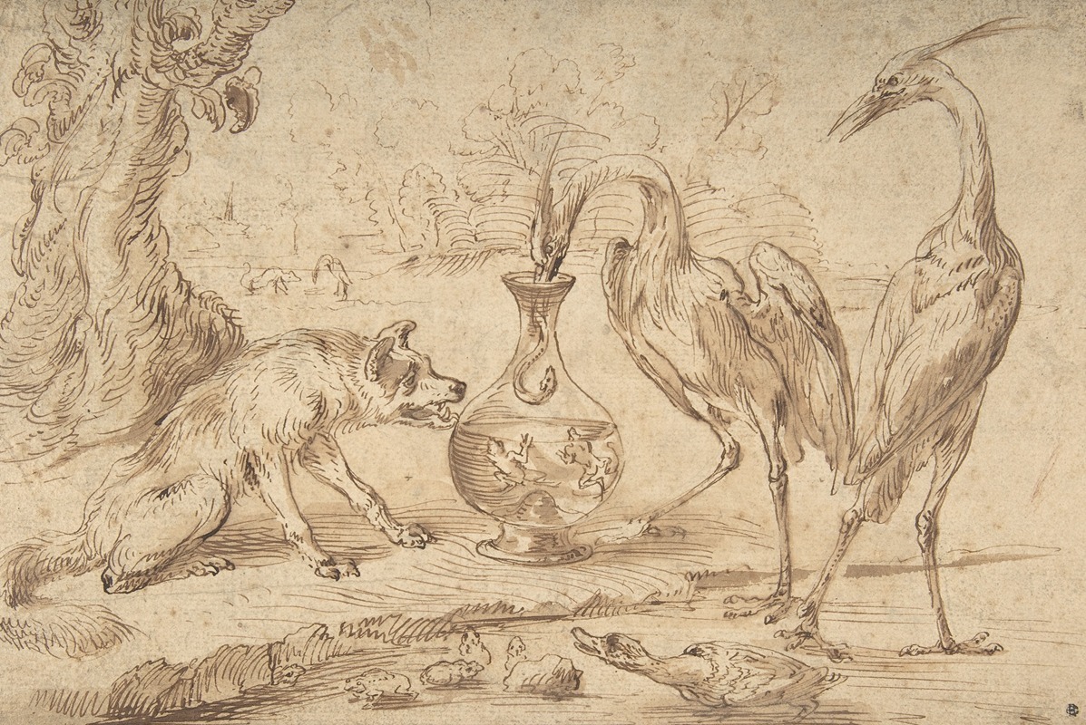 Frans Snyders - Fox With Two Herons