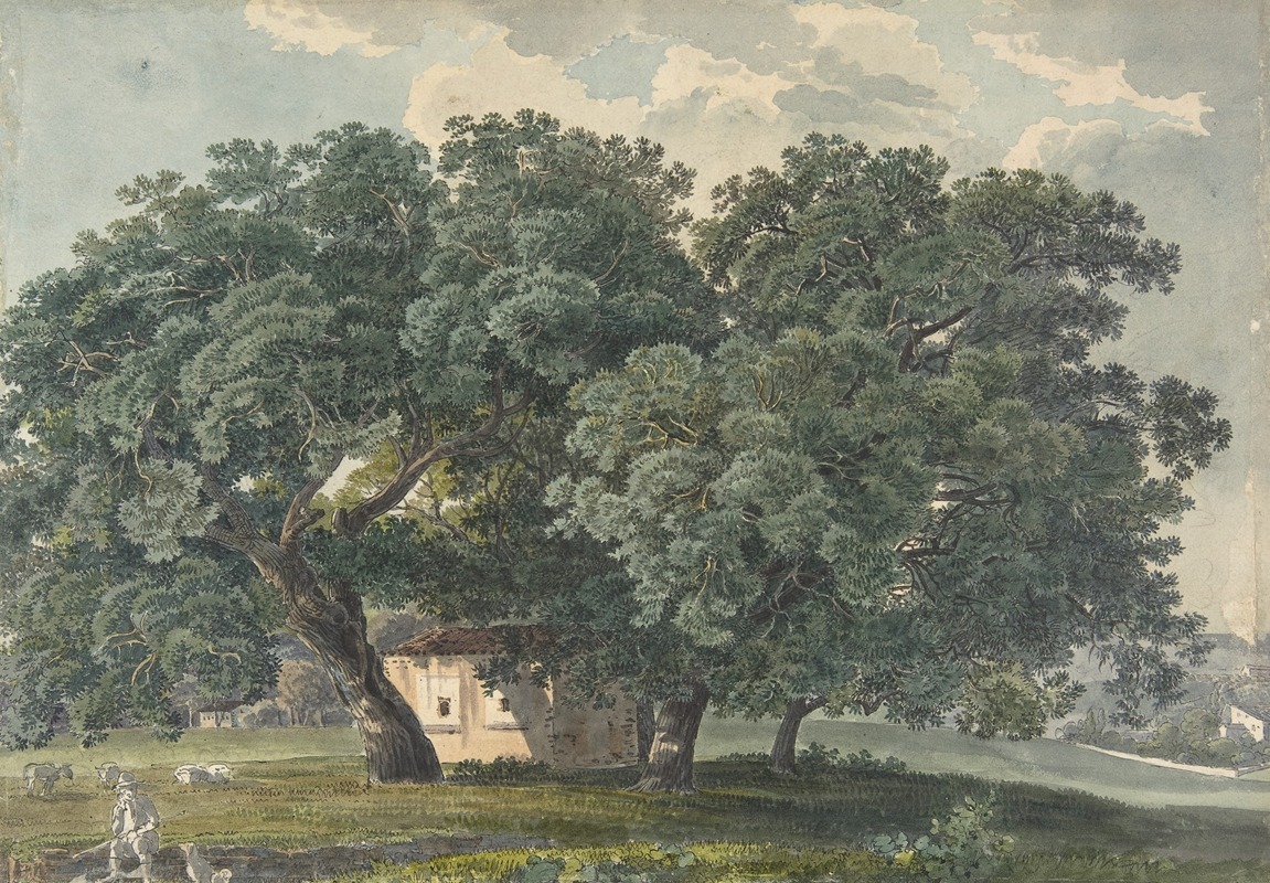 Friedrich Salathé - Italian Landscape with Trees