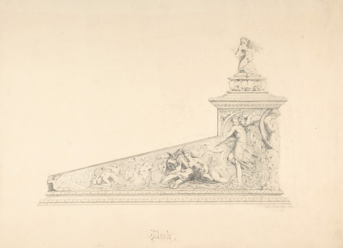 G. Clark Stanton - Design for a Desk with Decorations from A Midsummer Night’s Dream