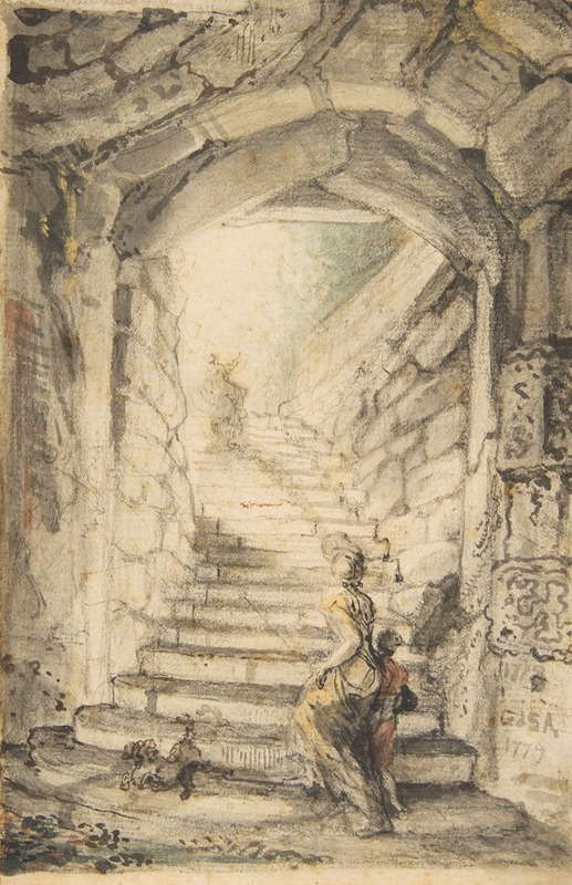 Gabriel de Saint-Aubin - L’Escalier (The Curving Stair)