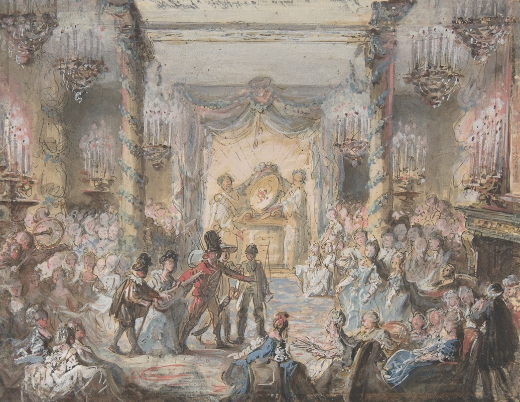 Gabriel de Saint-Aubin - Theatrical Divertissement Offered at a Gala Evening Party