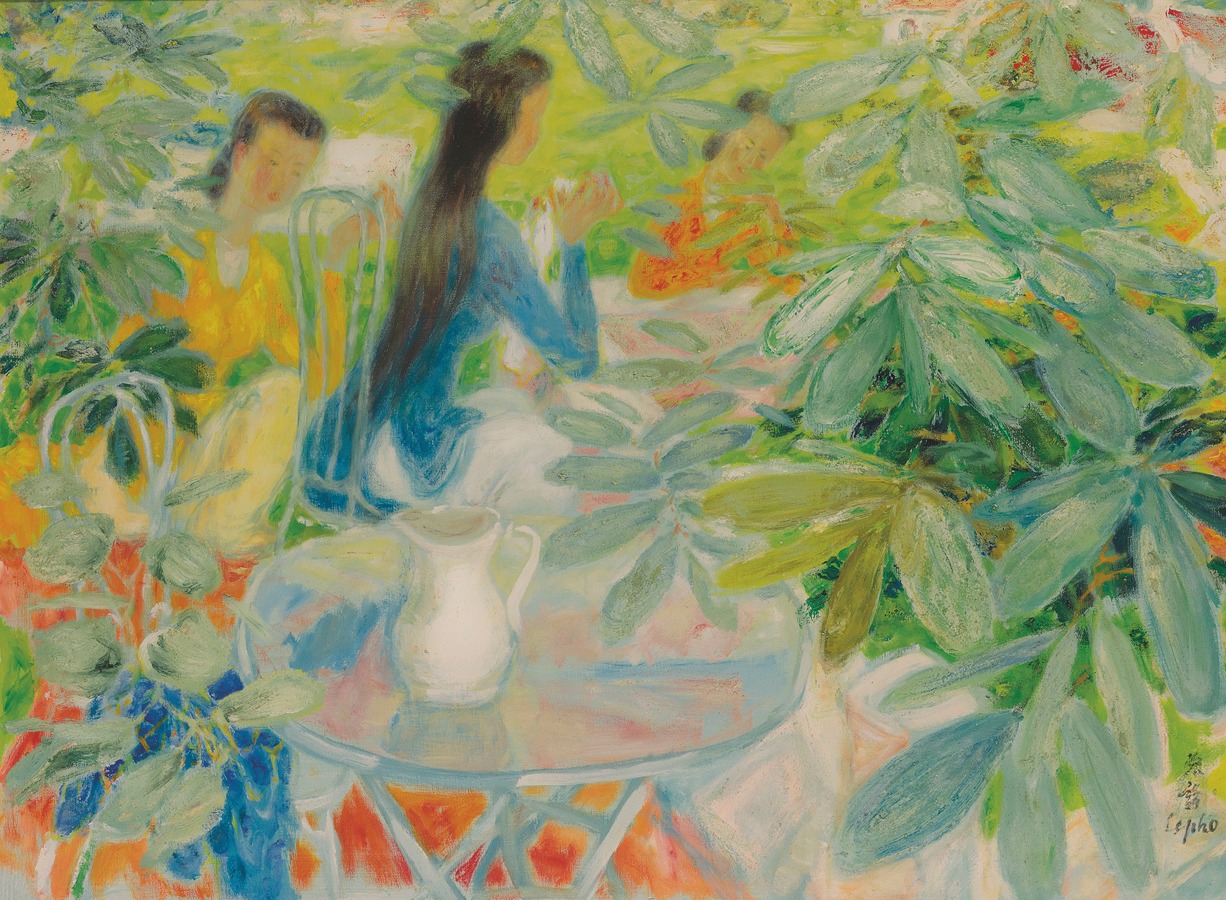 Tea in the Garden by Le Pho Artvee