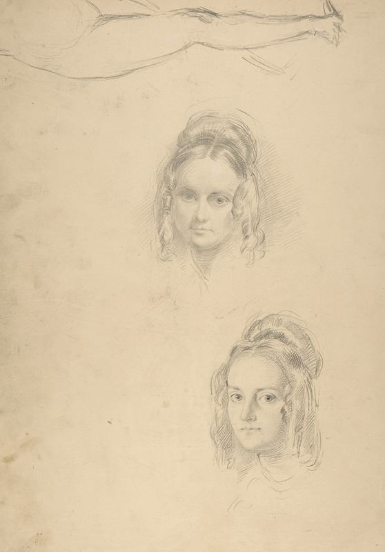 George Richmond - Two Portrait Studies of the Artist’s Wife, and a Study of a Leg and Torso