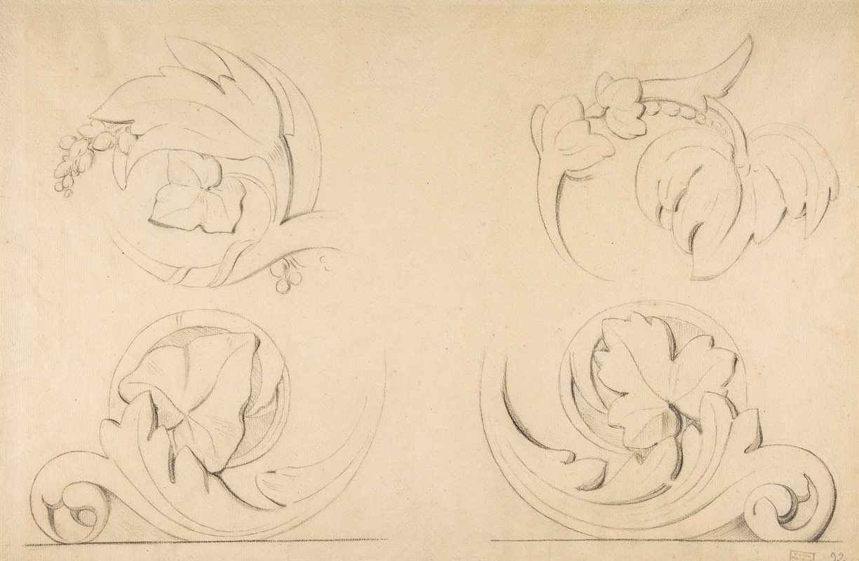 Georges Seurat - Architectural Motifs; Four Rinceaux