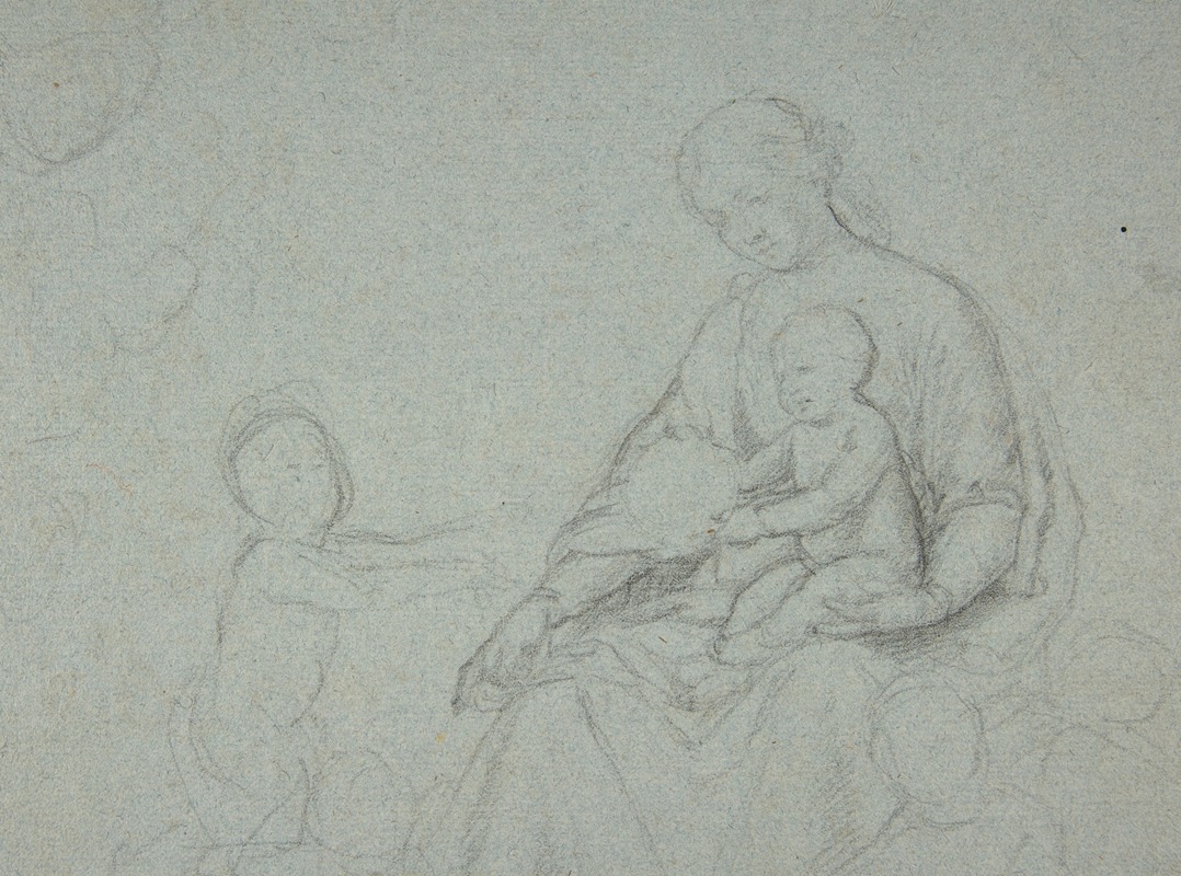 Giovanni Battista Salvi da Sassoferrato - Seated Virgin and Child, and Kneeling Child