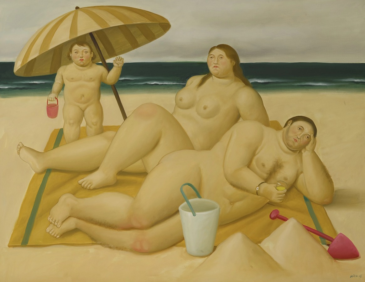 Fernando Botero - Familia en la playa