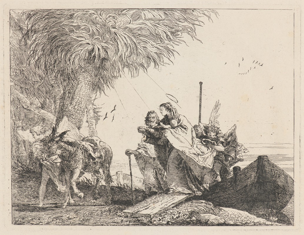 Giovanni Domenico Tiepolo - The Holy Family Disembarking