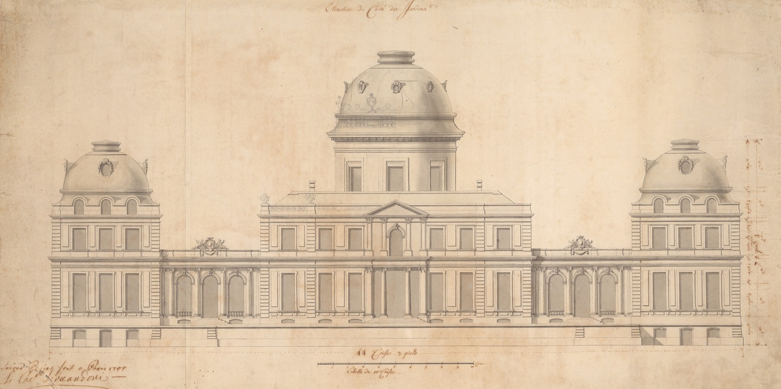 Giovanni Niccolò Servandoni - Design for the Garden Façade of a Palace