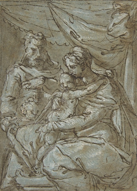Girolamo Siciolante da Sermoneta - The Holy Family with the Infant Baptist