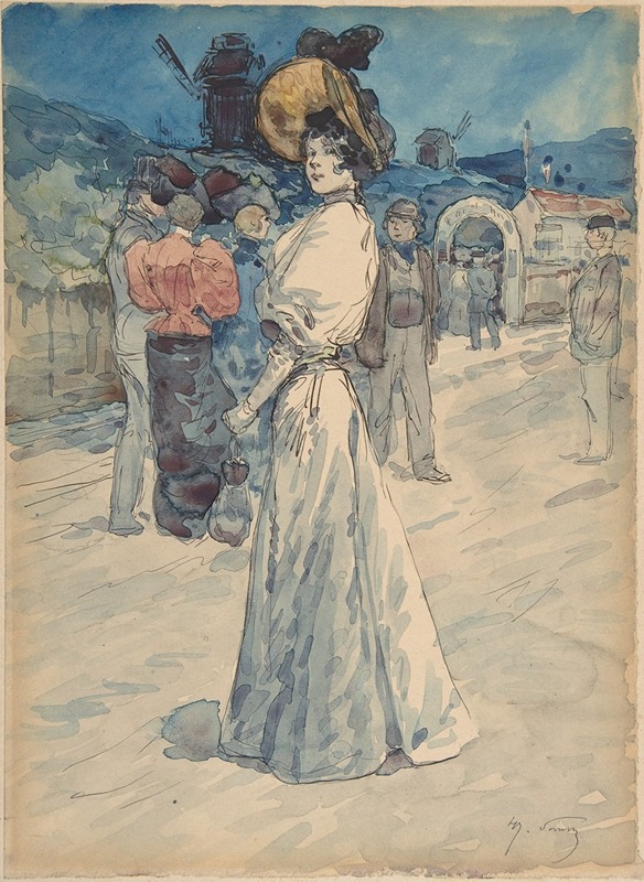 Henri Somm - A Parisienne Outside the Moulin de la Galette
