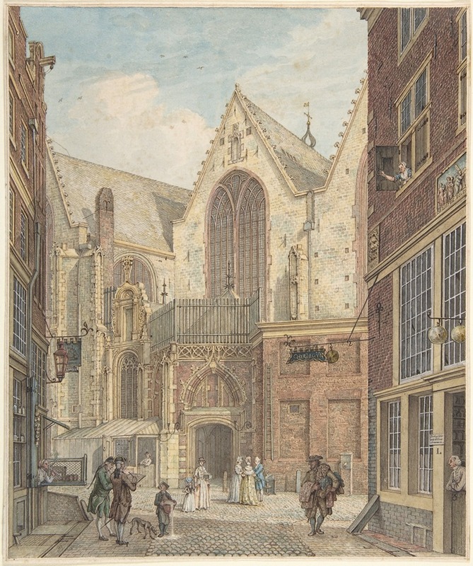 Hermanus Petrus Schouten - View of the Old Church of Amsterdam
