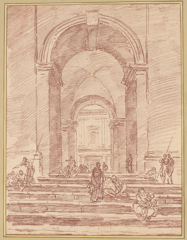 Hubert Robert - Figures in a Roman Arcade