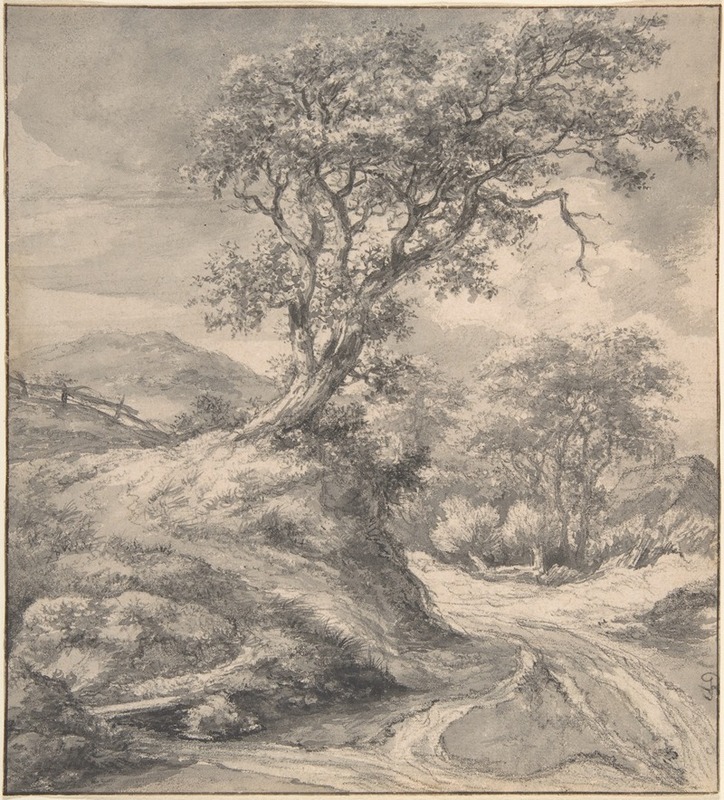 Jacob van Ruisdael - Dune Landscape with Oak Tree