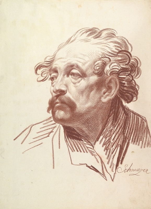 Jakob Matthias Schmutzer - Head of a Man with a Moustache Looking Left