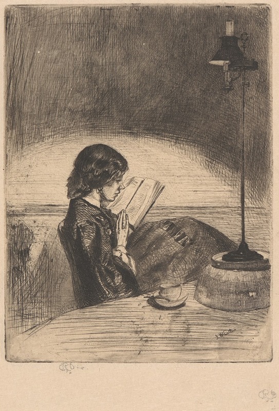 James Abbott McNeill Whistler - Reading by Lamplight