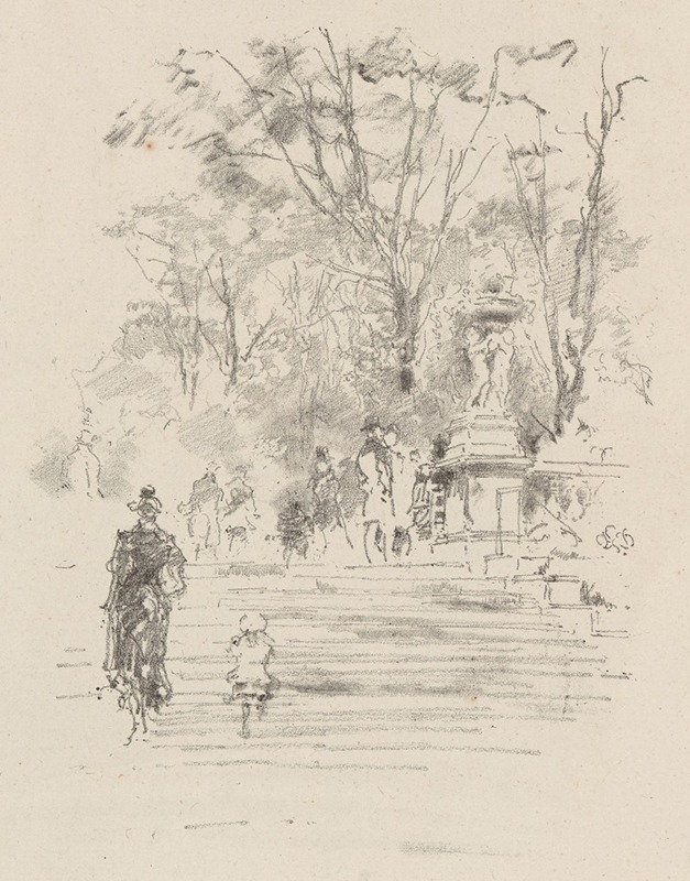 James Abbott McNeill Whistler - The Steps, Luxemburg Gardens, Paris