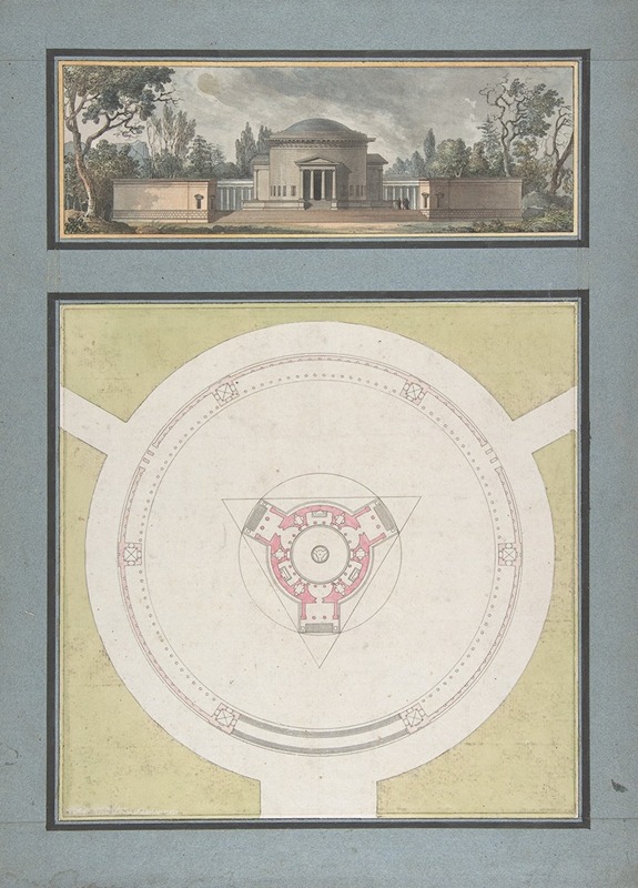 Jean Nicolas Sobre - Project for a Temple Dedicated to the Trinity, Elevation and Plan