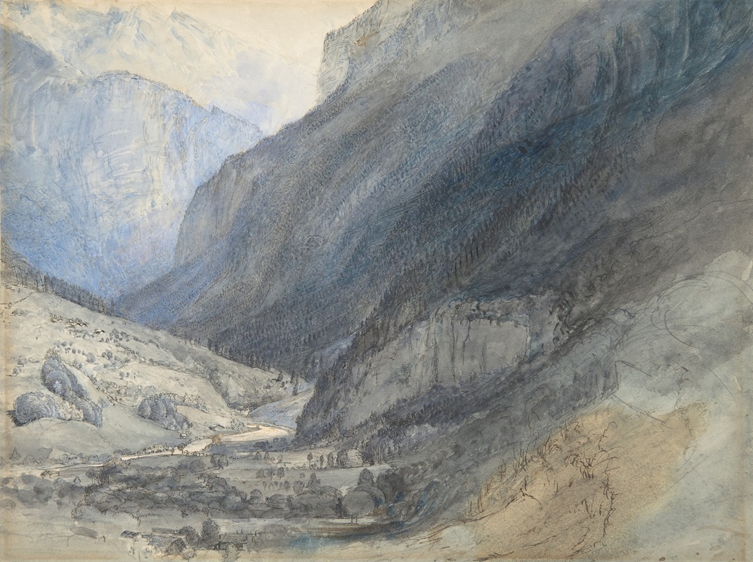 John Ruskin - The Valley of Lauterbrunnen, Switzerland