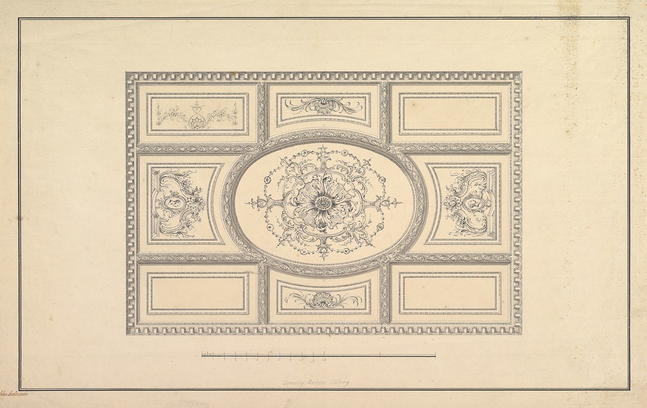 John Sanderson - Design for Ceiling at Kirtlington Park, Oxfordshire