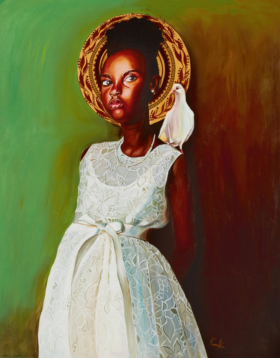 Girl In White Dress by Otis Kwame Kye Quaicoe - Artvee