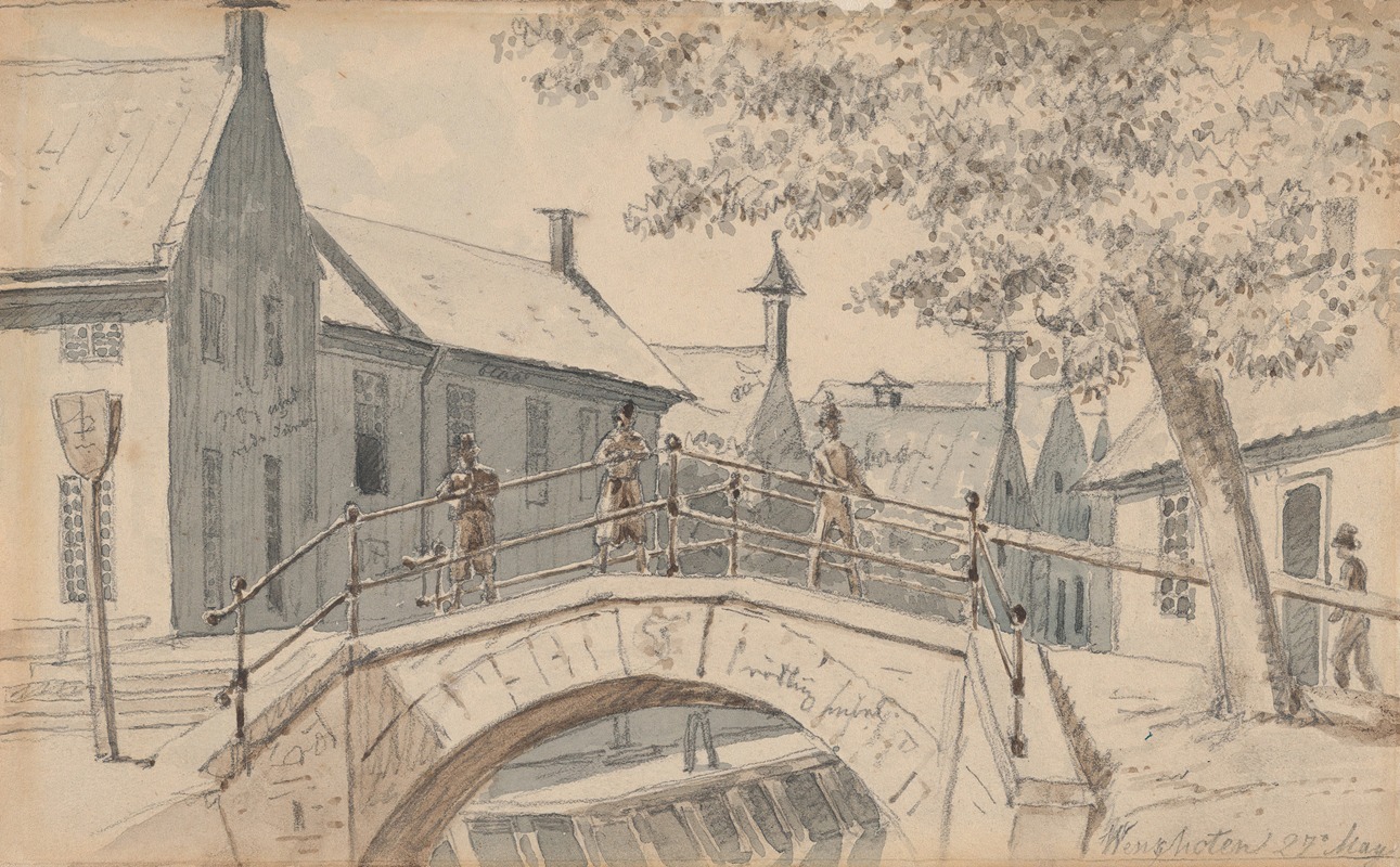Martinus Rørbye - A Bridge over a Canal in Winschoten