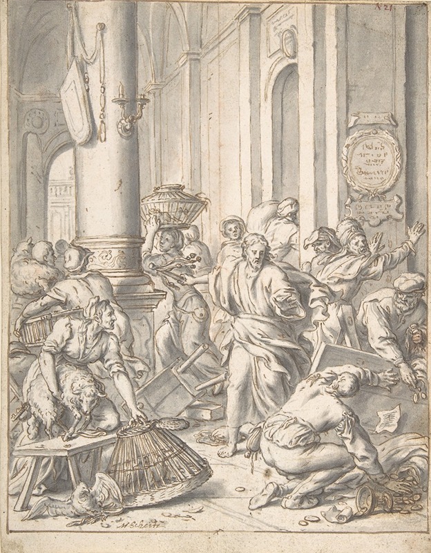 Matthias Scheits - Christ Driving the Money Changers from the Temple