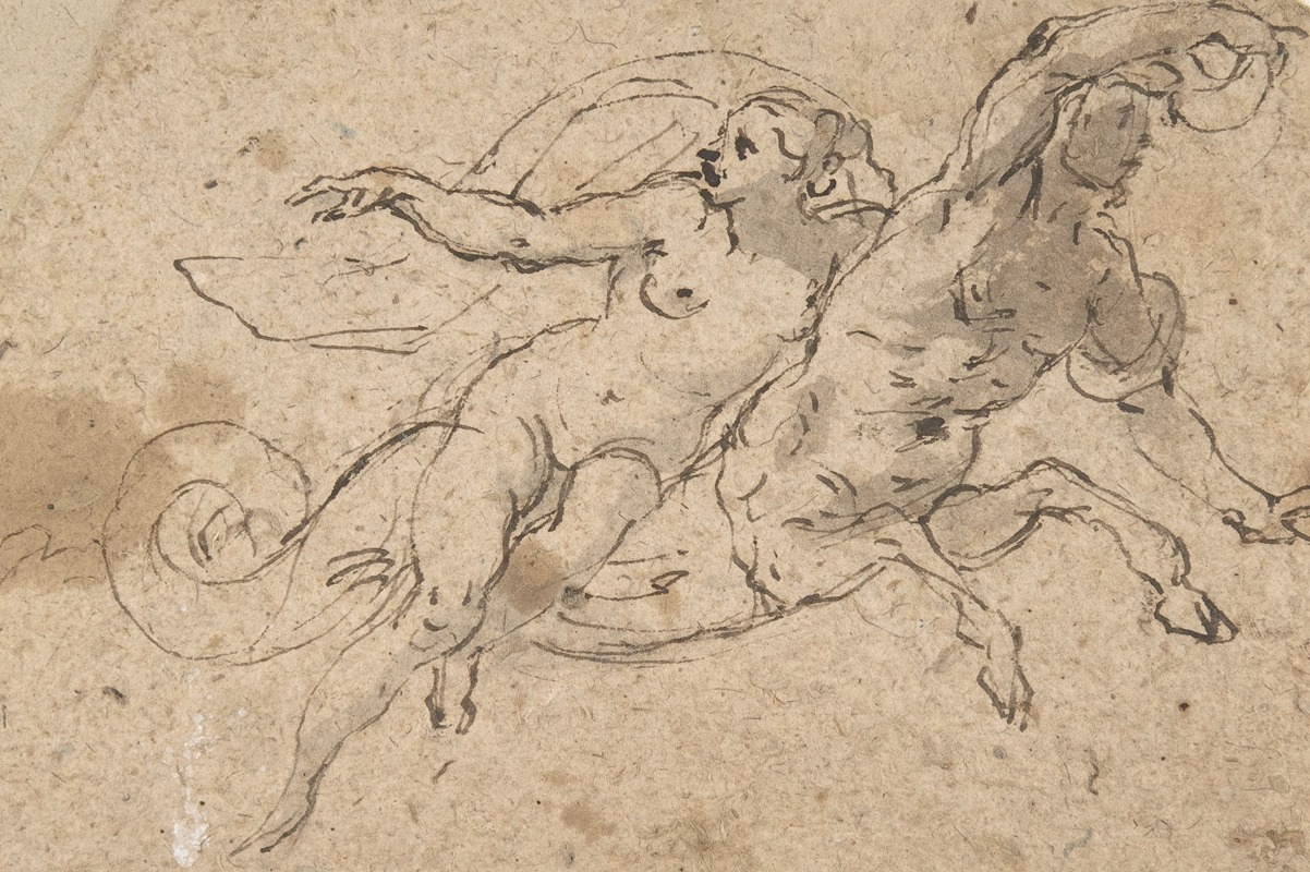 Domenico Gargiulo - Nude Female Riding on a Triton’s Back