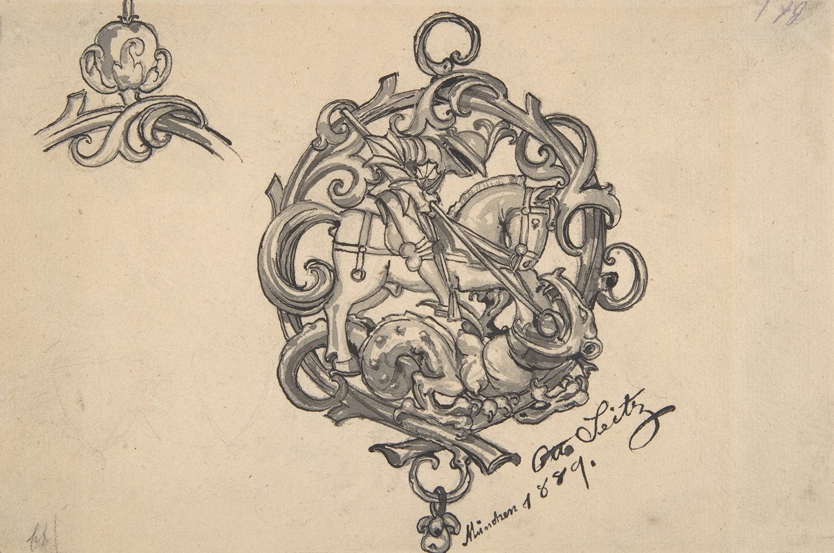 Otto Seitz - Design for a Pendant with St. George and the Dragon