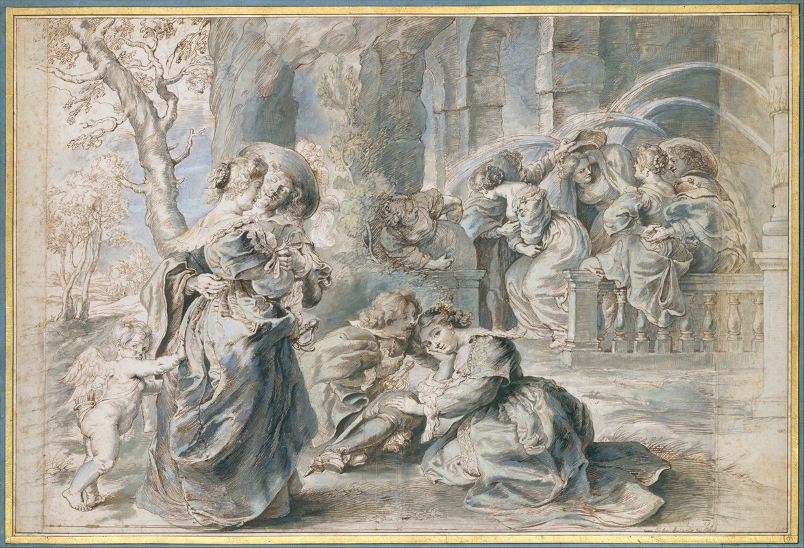 Peter Paul Rubens - The Garden of Love (left portion)