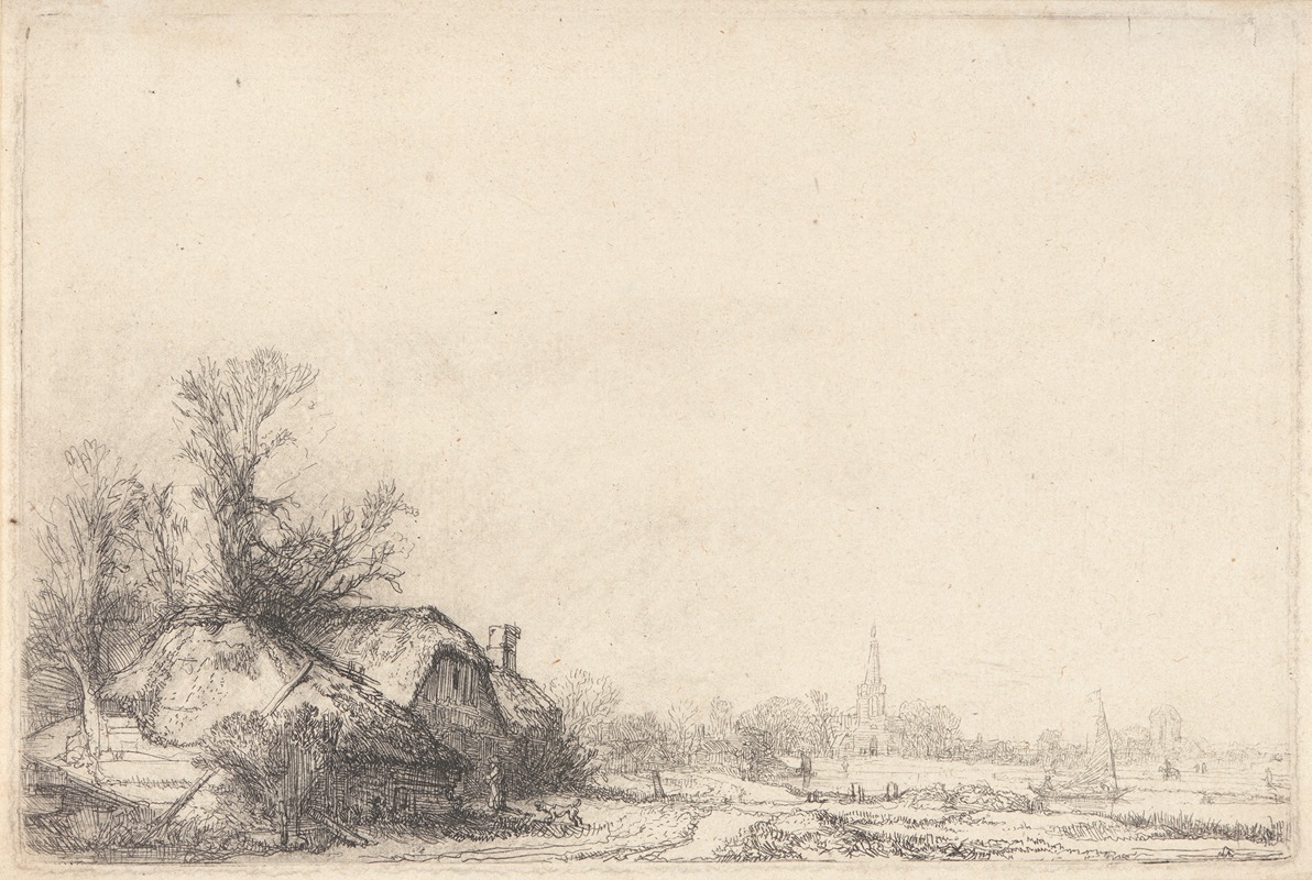 Rembrandt van Rijn - Cottage beside a Canal