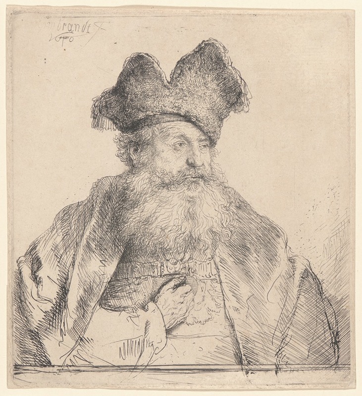 Rembrandt van Rijn - Old Man with a Divided Fur Cap