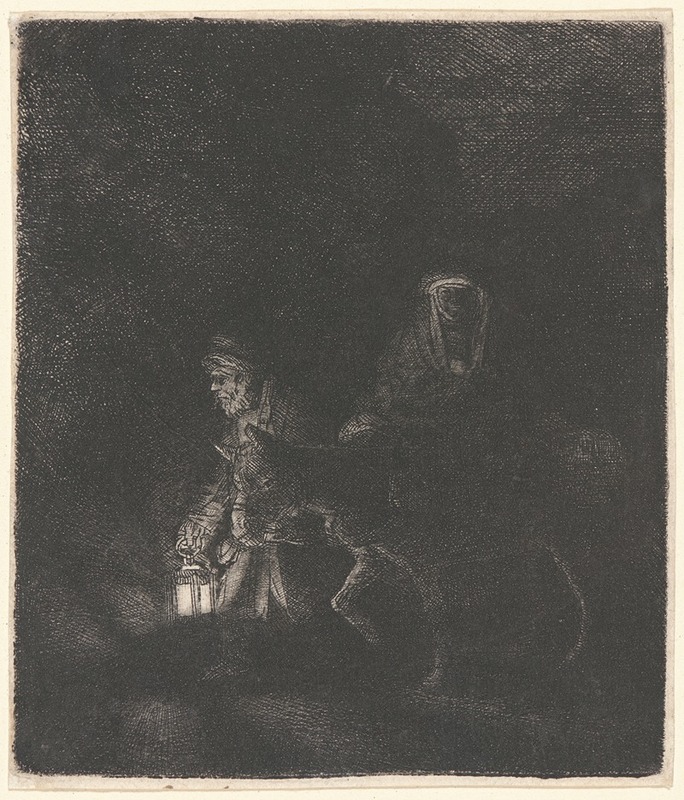 Rembrandt van Rijn - The Flight into Egypt; A Night Piece