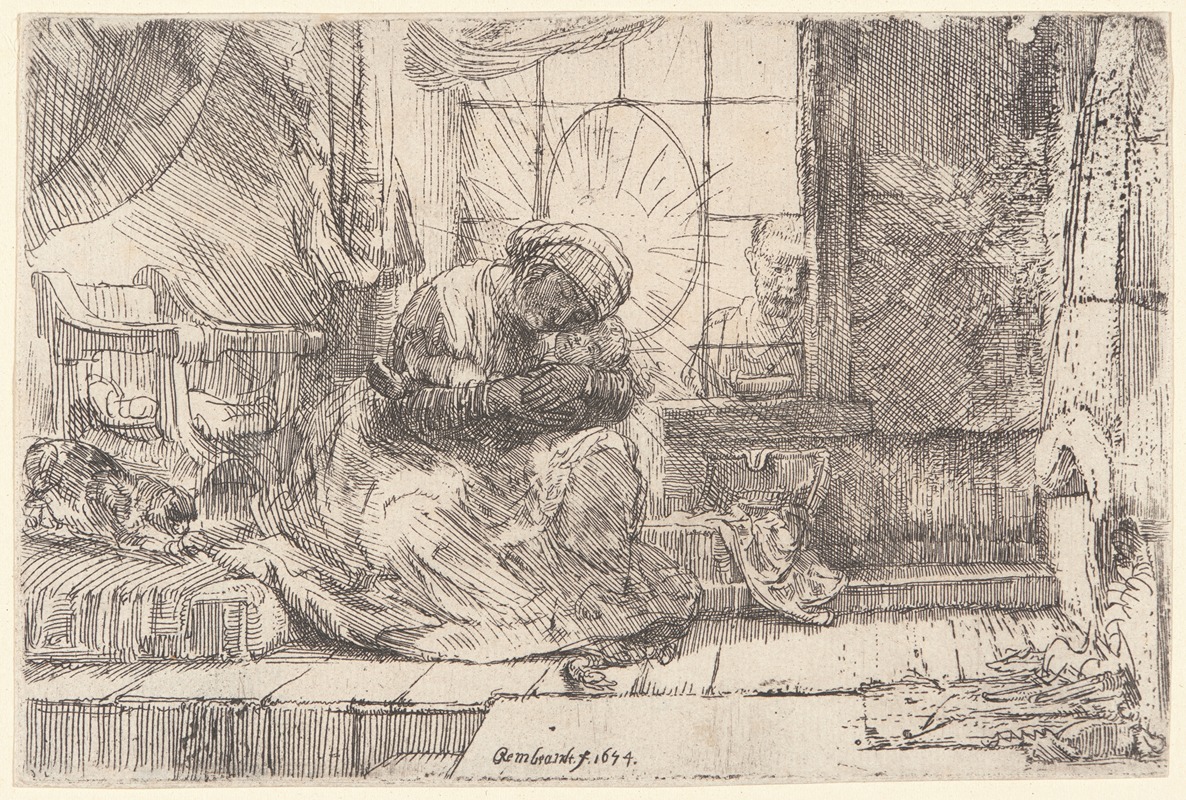 Rembrandt van Rijn - The Virgin and Child with the Cat and Snake