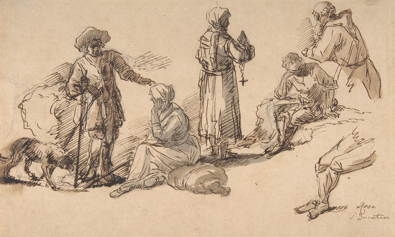 Salvator Rosa - Studies for Standing and Seated Figures