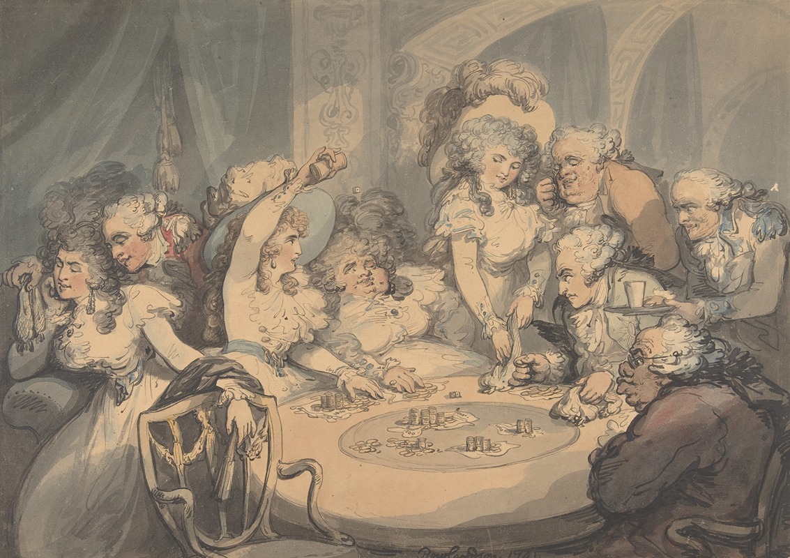 Thomas Rowlandson - A Gaming Table at Devonshire House