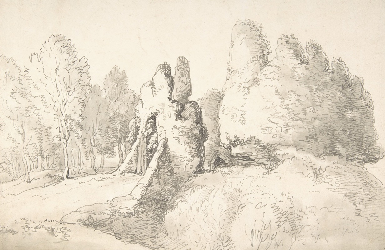 Thomas Rowlandson - Wooded Landscape with Ruins