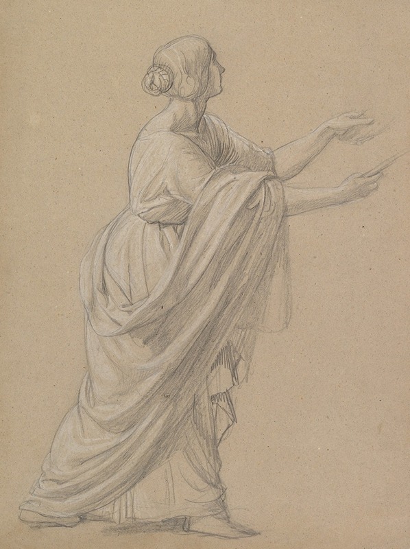 Friedrich Wilhelm Schadow - Study of a Woman Walking to the Right