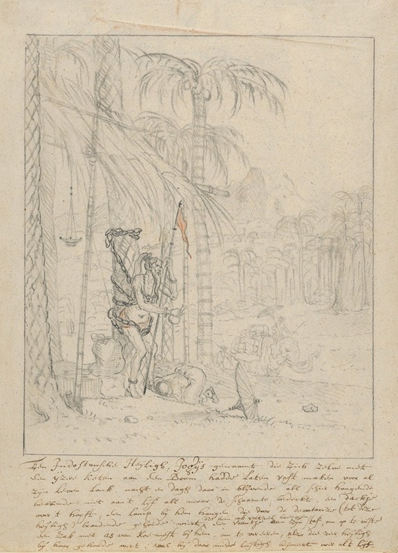 Willem Schellinks - An Indian Yogi Tied to a Palm Tree