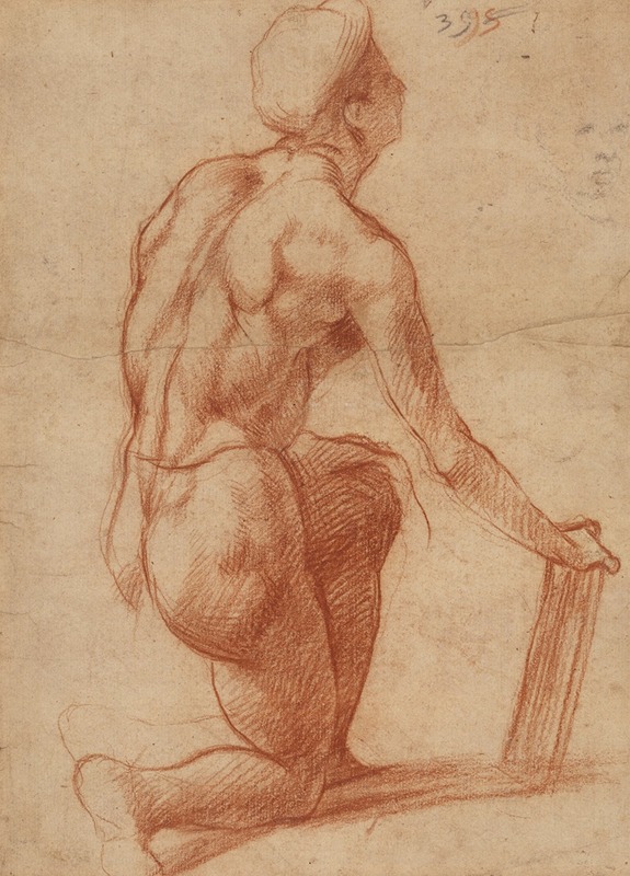 Andrea del Sarto - Study of a Kneeling Figure with a Sketch of a Face