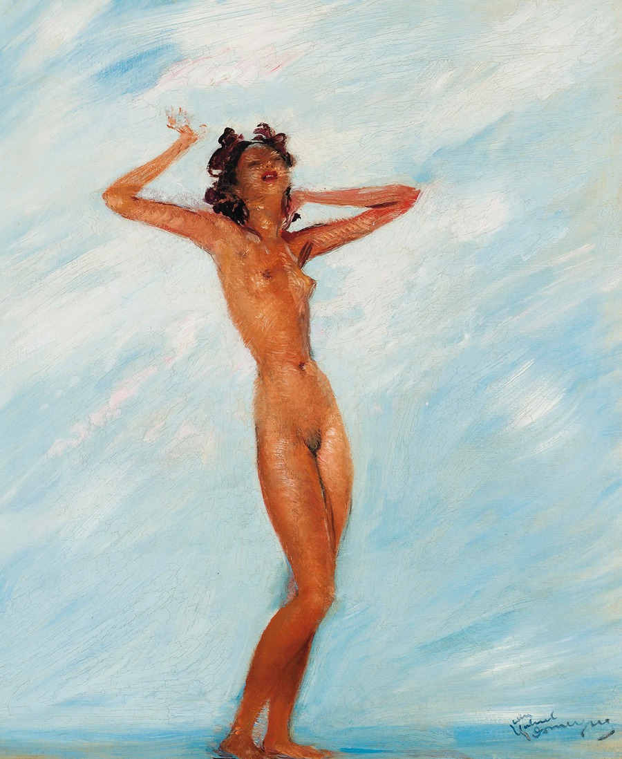 Femme nue devant la mer by Jean-Gabriel Domergue - Artvee