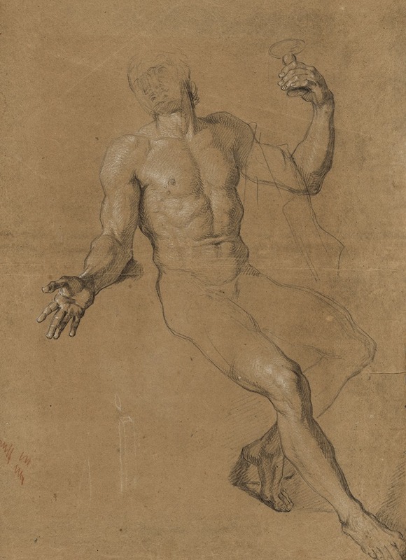 Antoine Coypel - Study of a Nude Man Posed as Bacchus