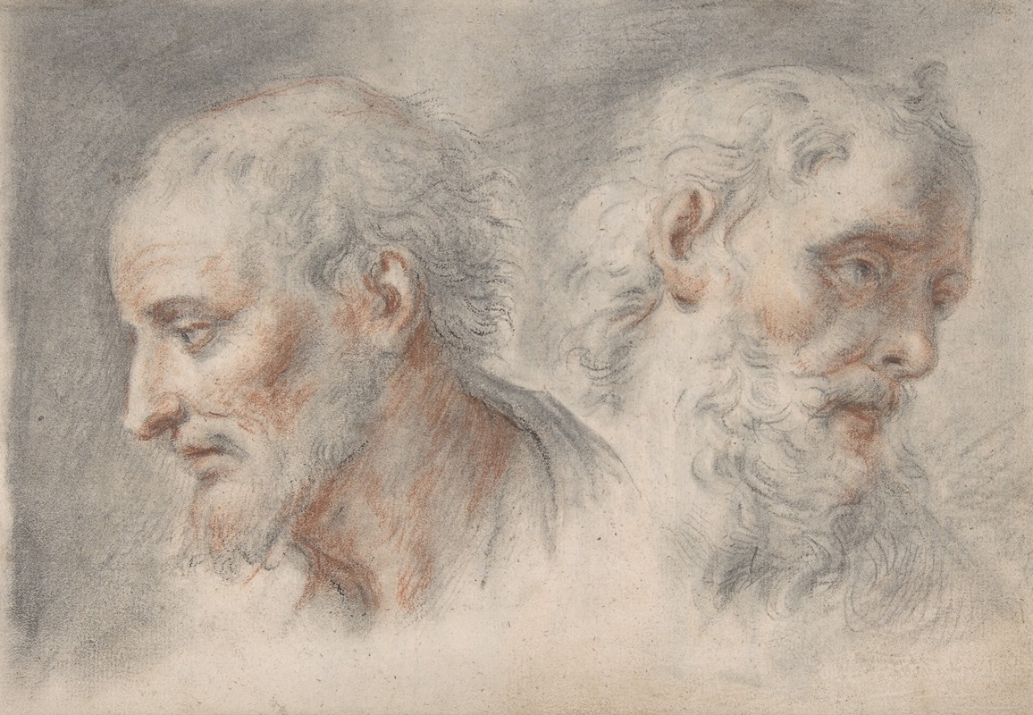 Bartholomaeus Ignaz Weiss - Two Studies of Bearded Men