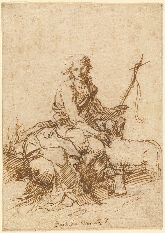 Bartolomé Estebán Murillo - The Youthful Saint John the Baptist Seated in a Landscape