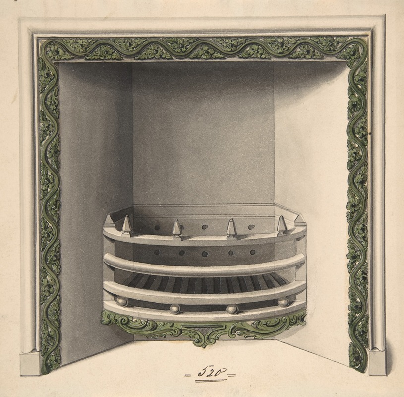 Benjamin Dean Wyatt - Design for Cast-iron Grate, Elevation and Plan