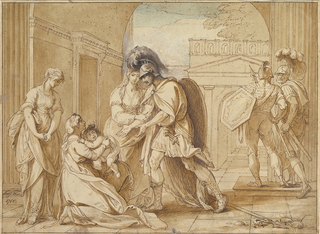 Benjamin West - Hector taking leave of Andromache; the Fright of Astyanax