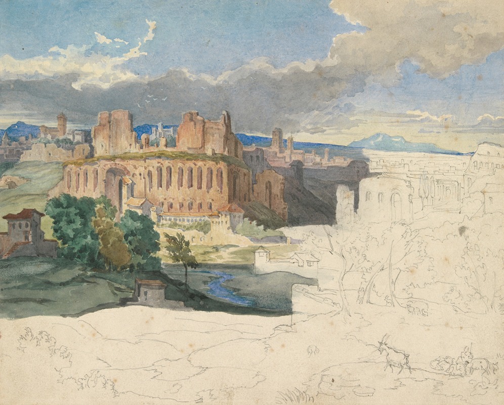 Carl Rottmann - The Ruins of the Imperial Palaces in Rome