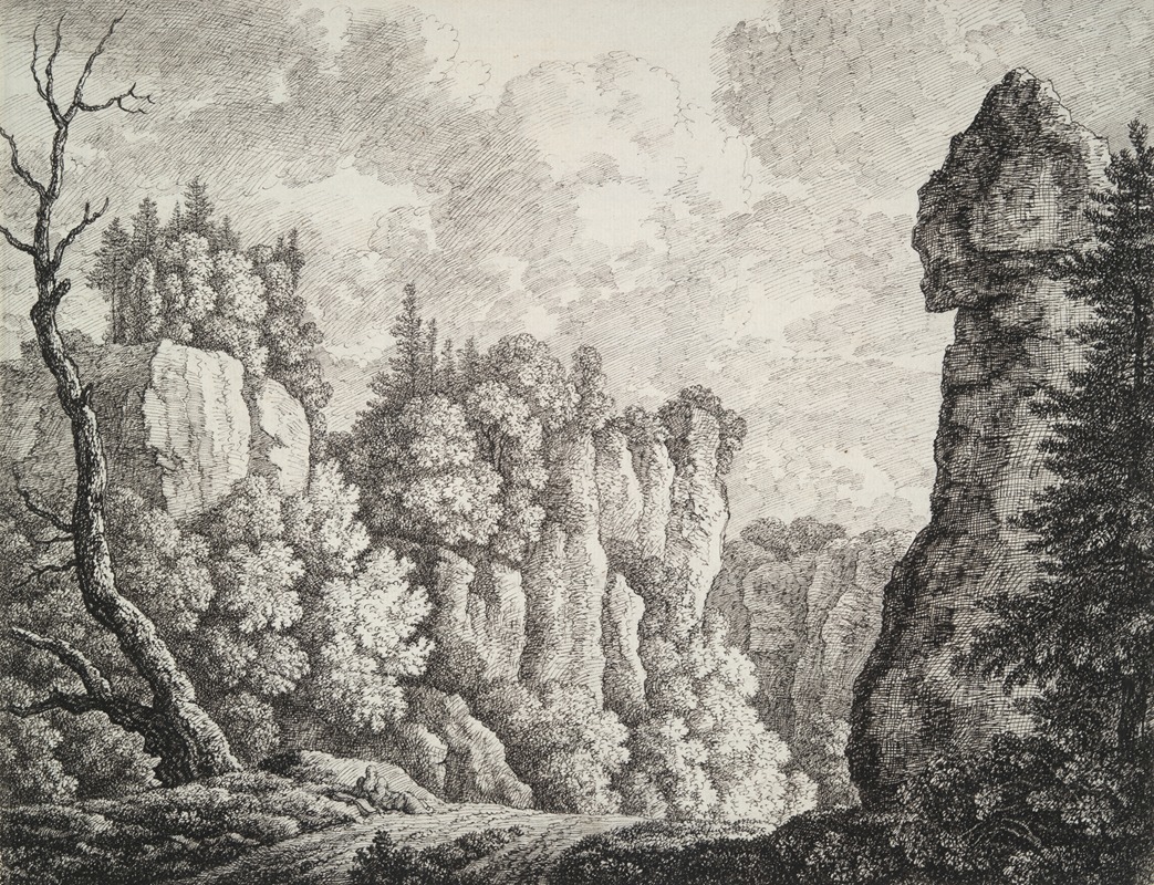 Carl Wilhelm Kolbe the elder - Rocky Landscape with a Hermit