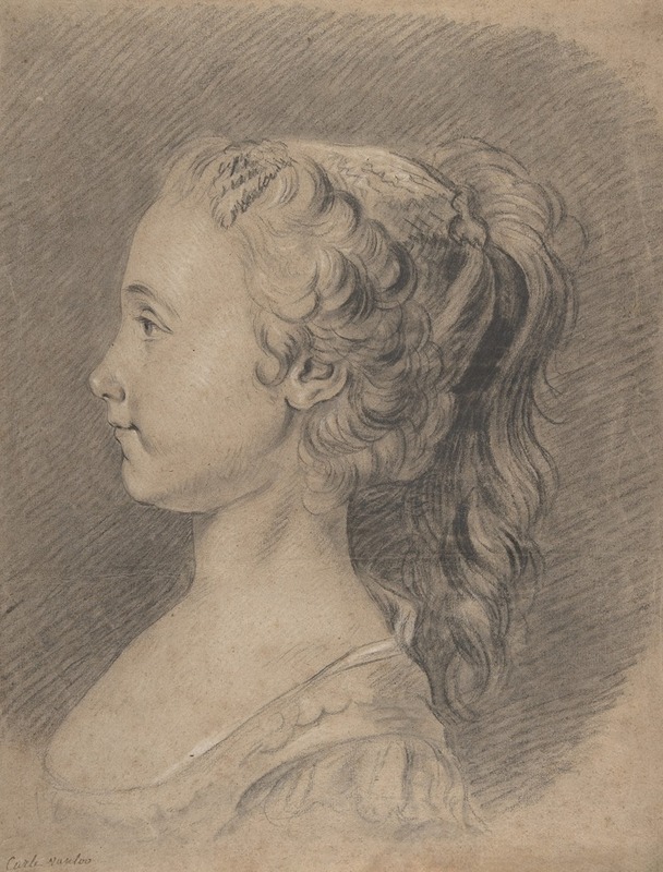 Charles-André van Loo - Bust of a Young Girl, Profile to Left