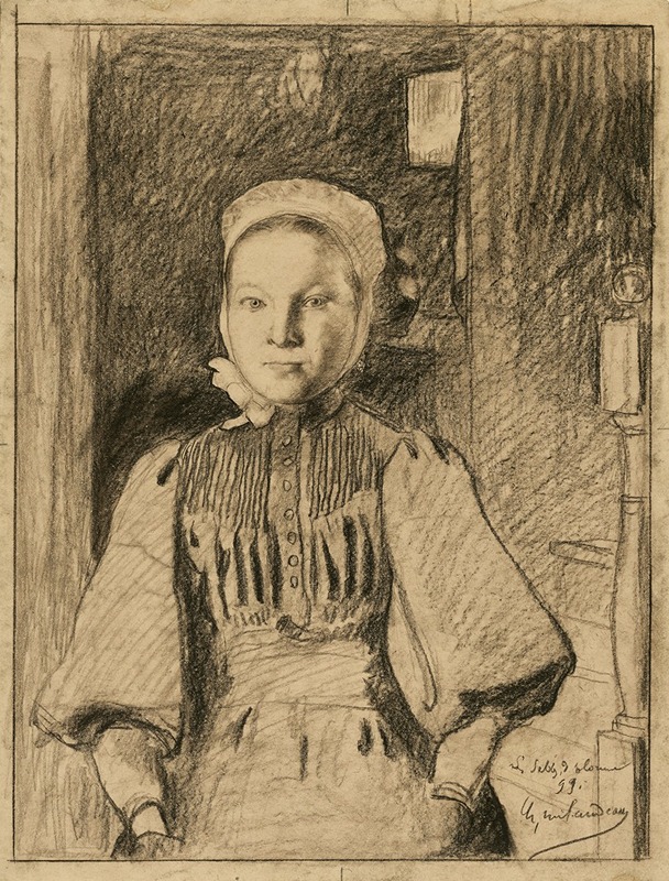 Charles Milcendeau - A young peasant girl from the Vendée